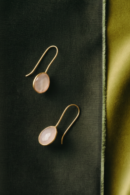 Awaari Iklil Earrings (Rose Quartz)