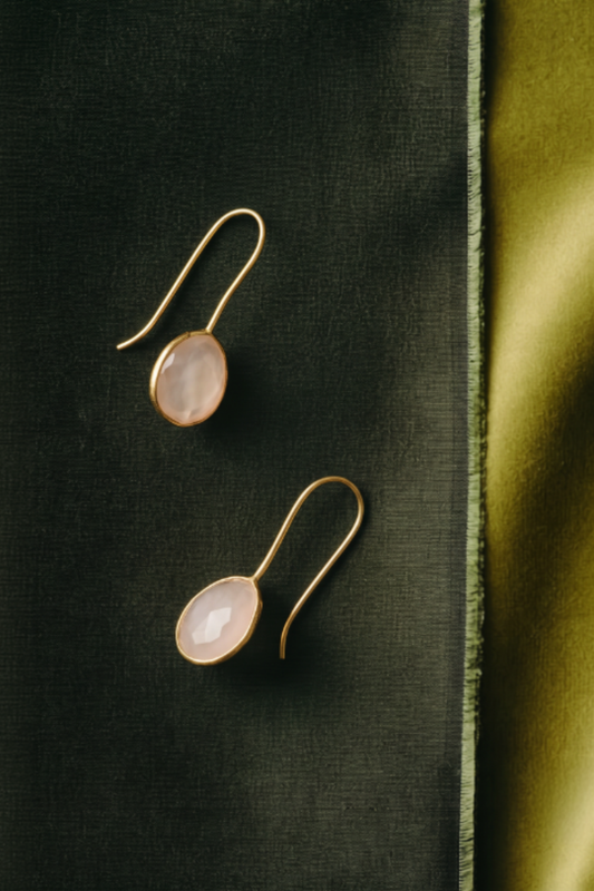 Awaari Iklil Earrings (Rose Quartz)
