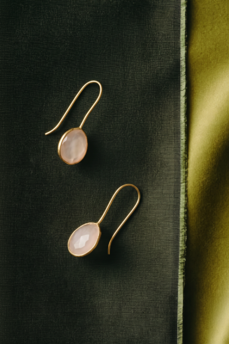Awaari Iklil Earrings (Rose Quartz)